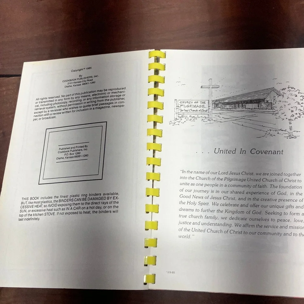 Church of the Pilgrimage UCC Overland Park Kansas Cookbook 1985 Vintage Spiral